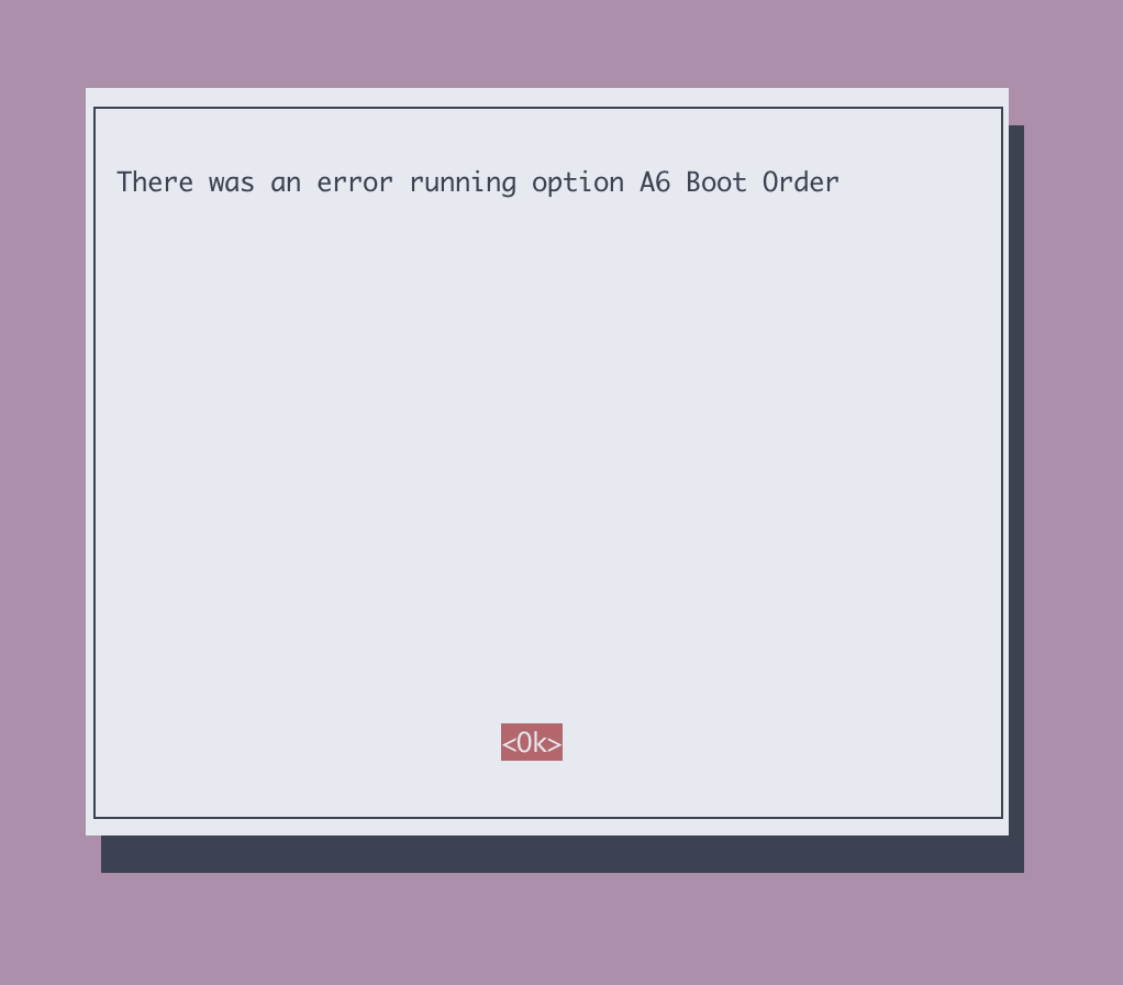 There was an error running option B2 USB Boot