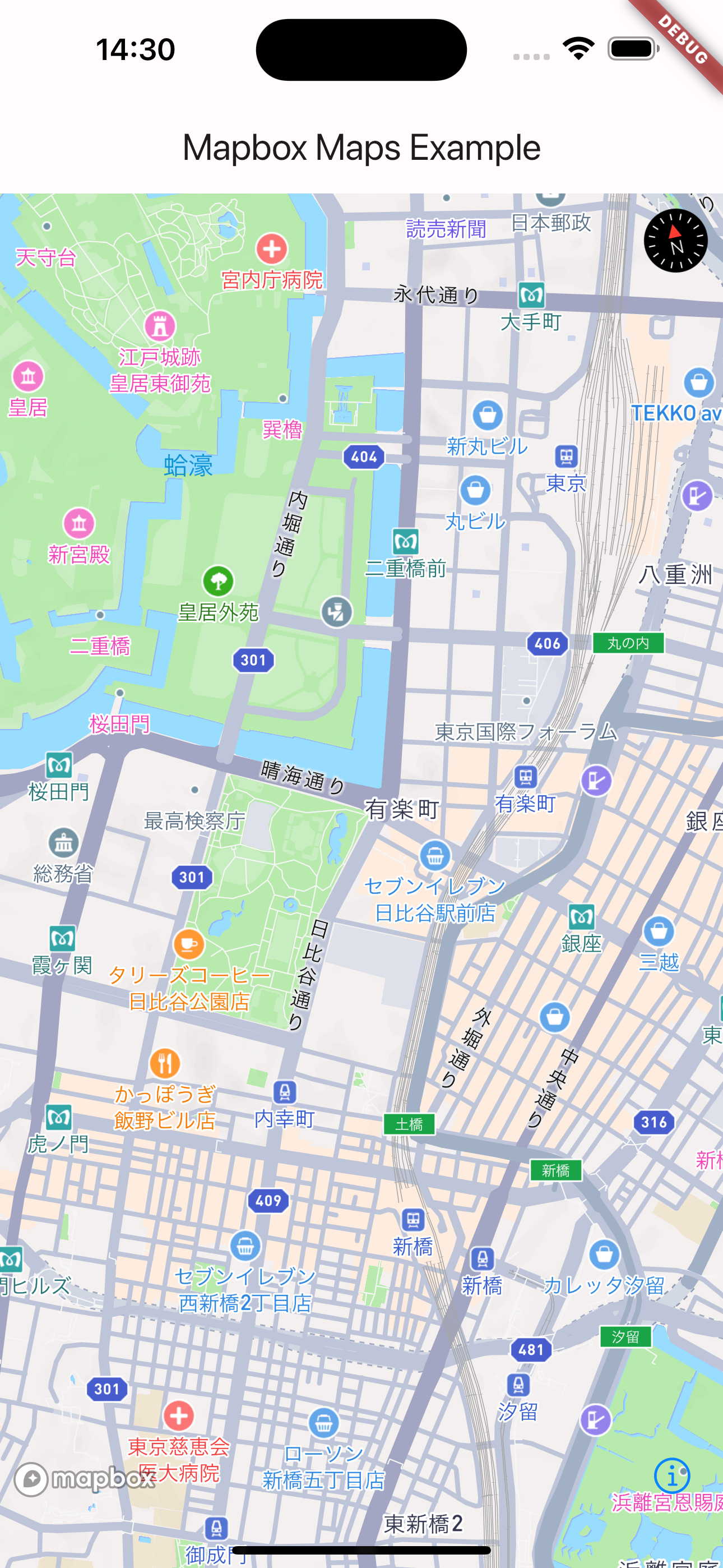 Mapboxを使った日本語地図のイメージ