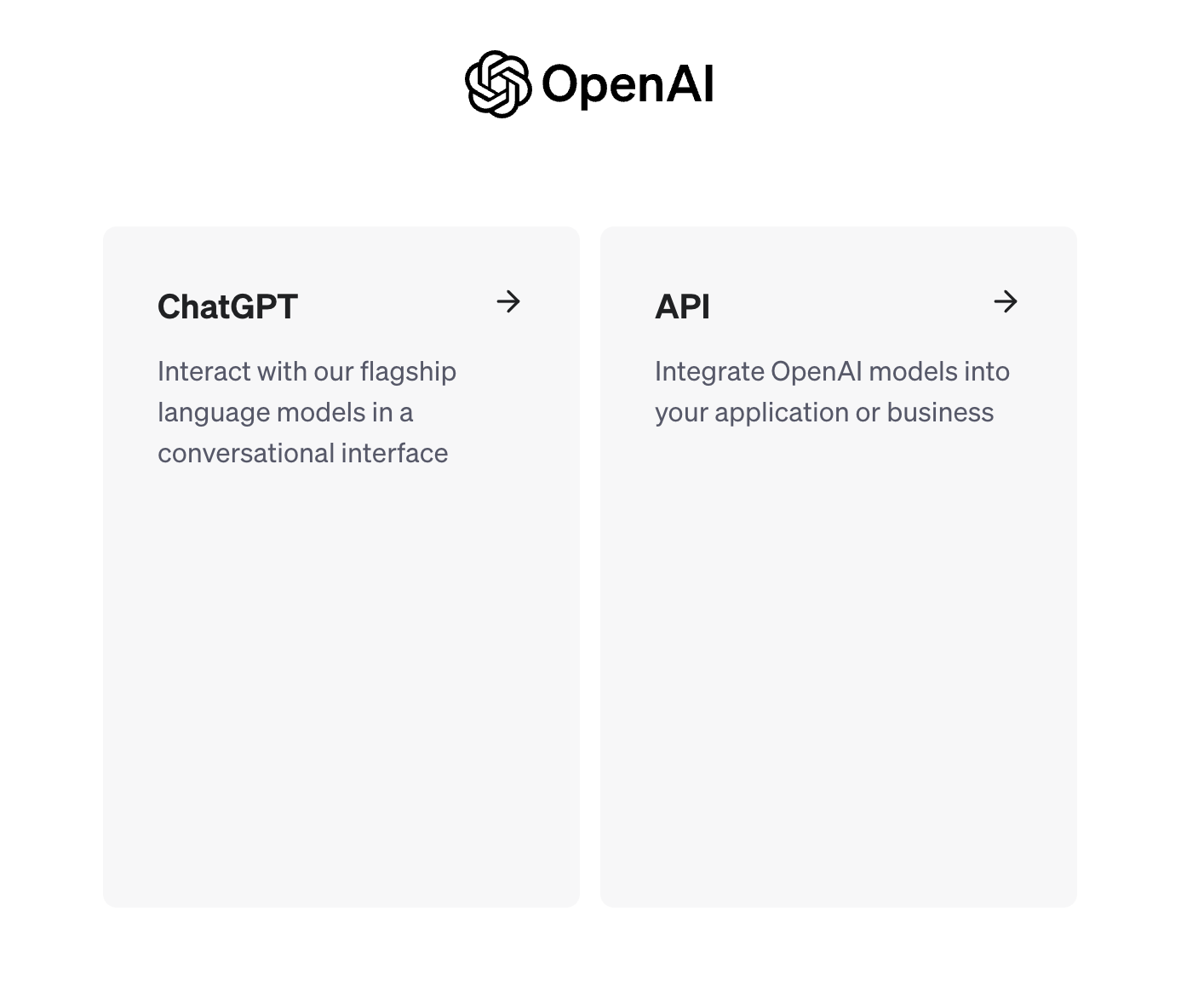 OpenAIのAPIを選択