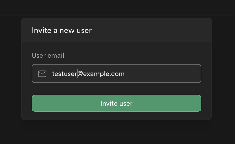 Supabaseのユーザー招待メール送信ダイアログ