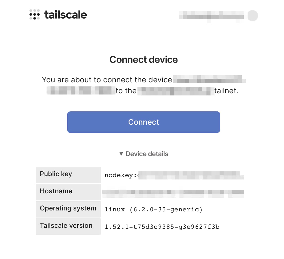Tailscaleに接続する端末情報