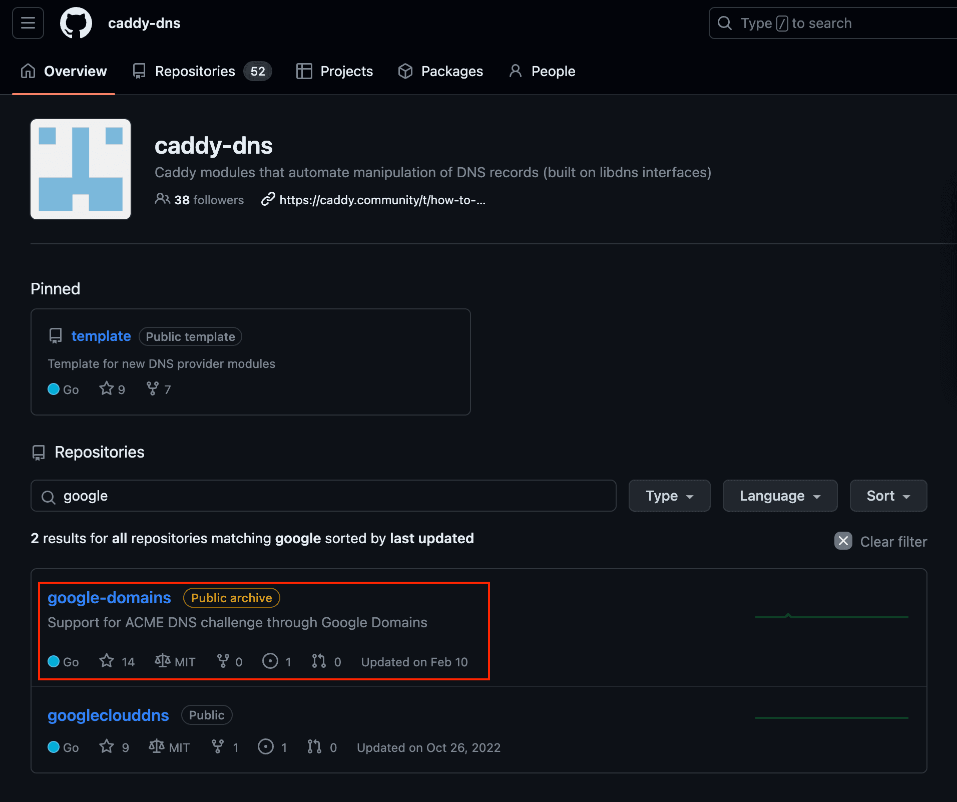 caddy-dnsã®ãªããžããª