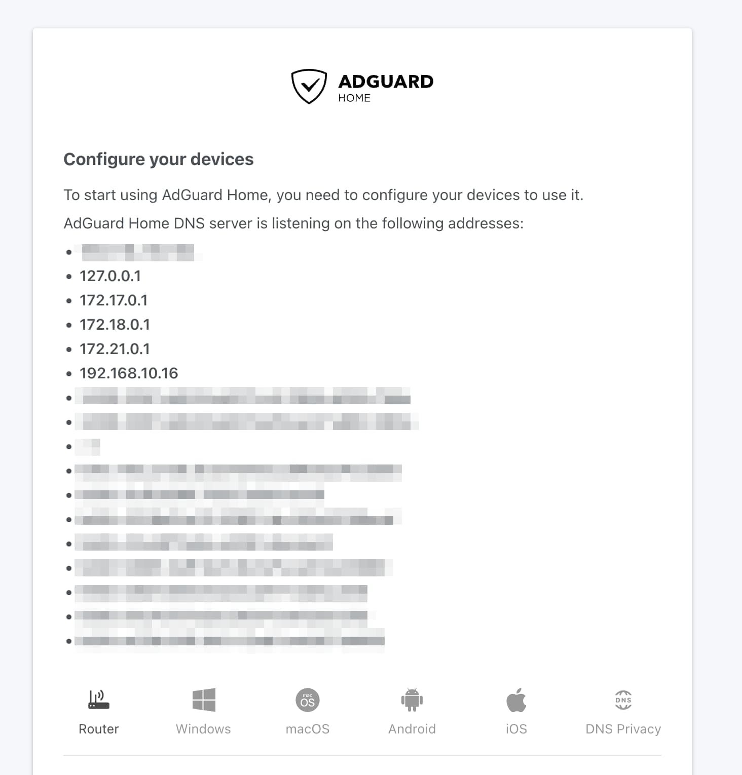 AdGuard Homeã®ã¬ã€ãç»é¢1