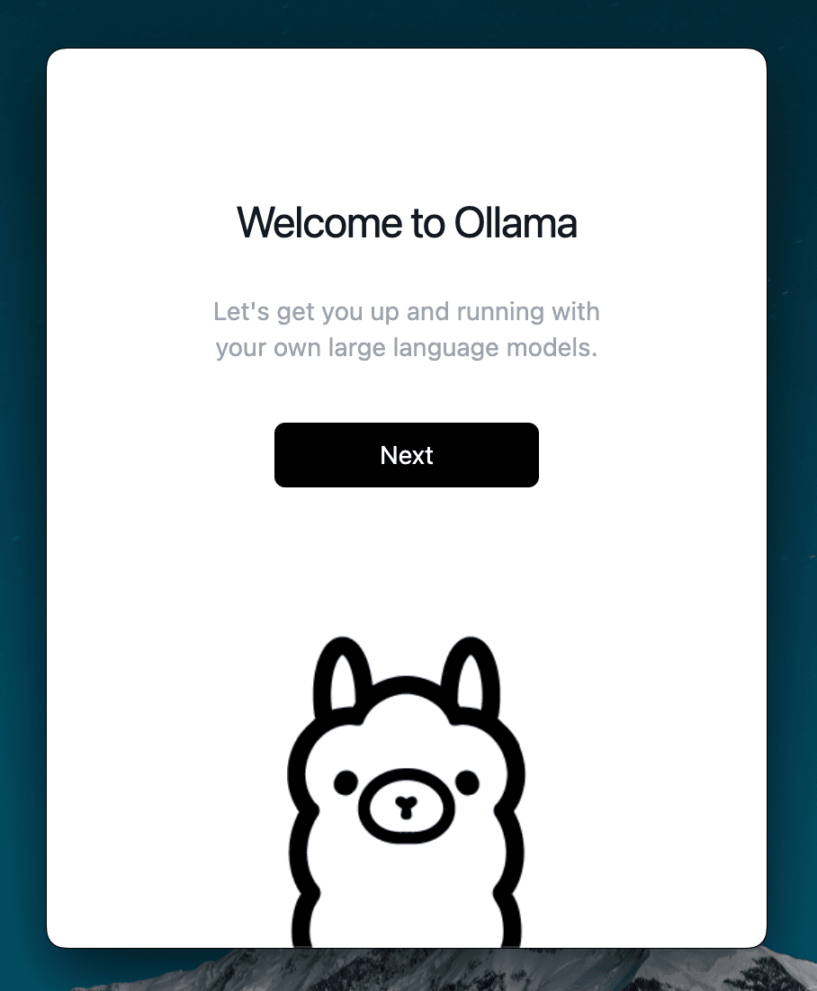 Ollamaèµ·åæã®ç»é¢